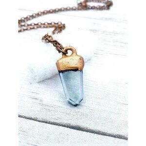 Blue copper plated crystal Necklace